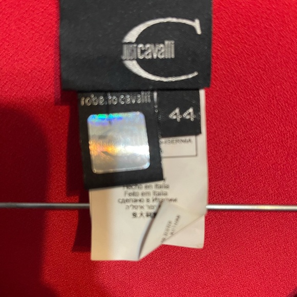 Just Cavalli Vibrant Red Ruched Long Sleeve Dress - Picture 2 of 2